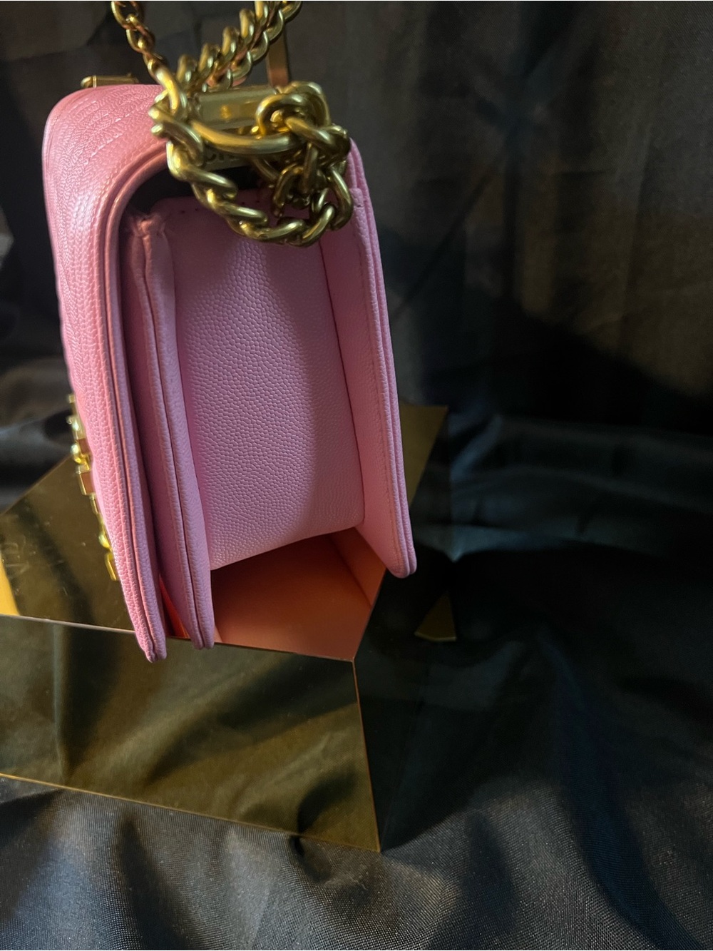 CHANEL Pink Quilted Boy Bag with Gold Hardware - Picture 11 of 16